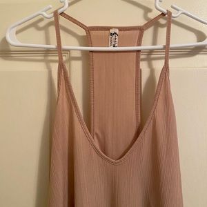 Free People Racer Back Nude Tank Top